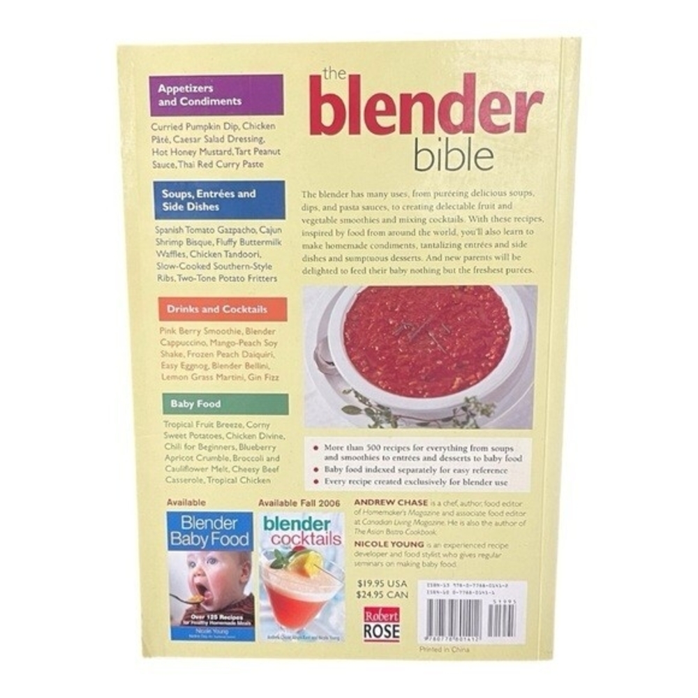 The Blender Bible 400+ Recipes Andrew Chase Nicole Young Blending Cookbook VG - Picture 2 of 2